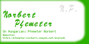 norbert pfemeter business card